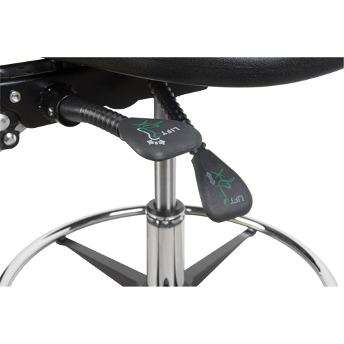 Tabouret robuste et ergonomique, Mobile, Ajustable, 39" - 48", Polyur&eacute;thane Si&egrave;ge, Noir Rock Safety Industrial Ltd