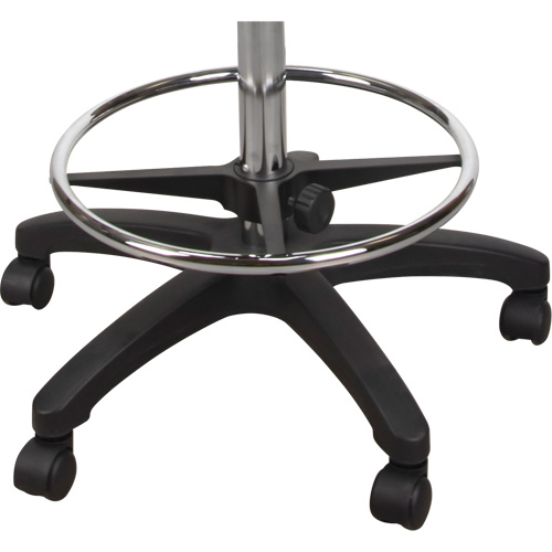 Tabouret robuste et ergonomique, Mobile, Ajustable, 39" - 48", Polyur&eacute;thane Si&egrave;ge, Noir Rock Safety Industrial Ltd