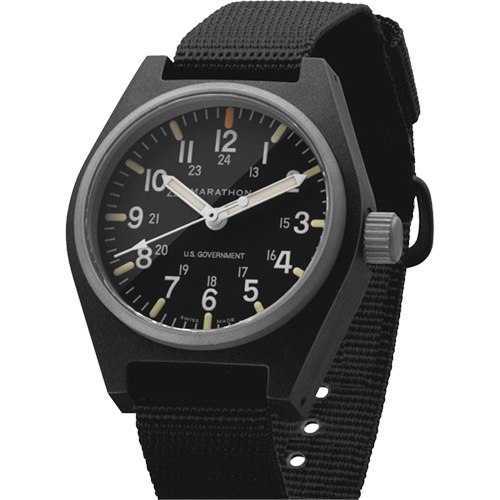 Montre au quartz d'usage g&eacute;n&eacute;ral avec MaraGlo, Analogique, &agrave; piles, 0,6" la x 1,3" p x 0,4" h, Noir Rock Safety Industrial Ltd