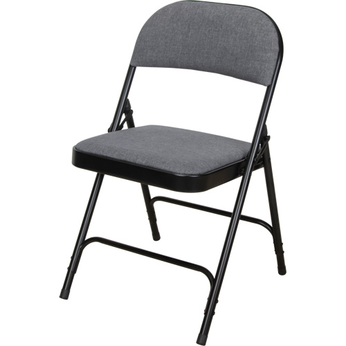 Deluxe Fabric Padded Folding Chair, Steel, Grey, 300 lbs. Weight Capacity Rock Safety Industrial Ltd
