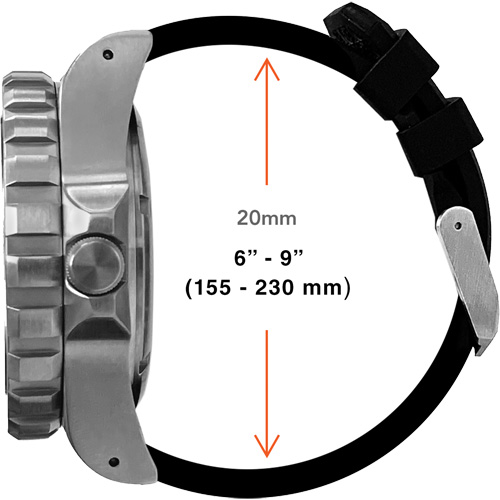 Grande montre automatique de plong&eacute;e, Num&eacute;rique, &agrave; piles, 41 mm, Noir Rock Safety Industrial Ltd