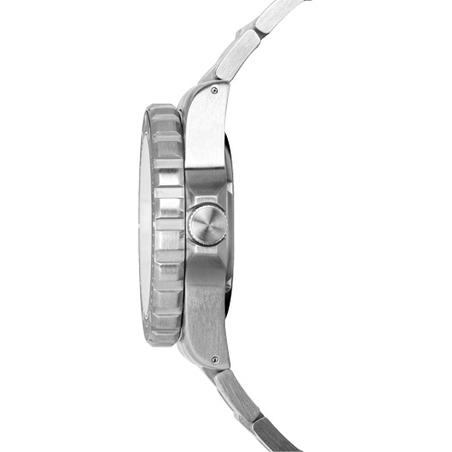 Grande montre automatique de plong&eacute;e avec feuille d'&eacute;rable gris et bracelet en acier inoxydable, Num&eacute;rique, &agrave; piles, 41 mm, Argent Rock Safety Industrial Ltd
