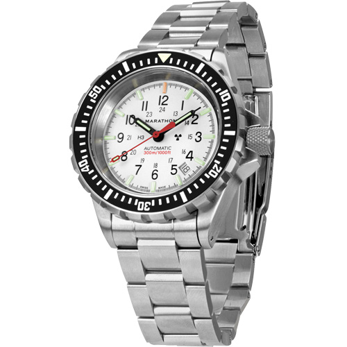 Grande montre automatique de plong&eacute;e &eacute;dition arctique GSAR avec bracelet en acier inoxydable, Num&eacute;rique, &agrave; piles, 41 mm, Argent Rock Safety Industrial Ltd