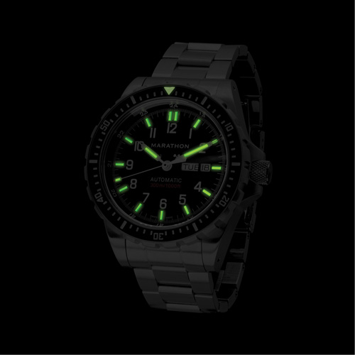 Tr&egrave;s grande montre automatique avec jour/date avec bracelet en acier inoxydable, Num&eacute;rique, &agrave; piles, 46 mm, Argent Rock Safety Industrial Ltd