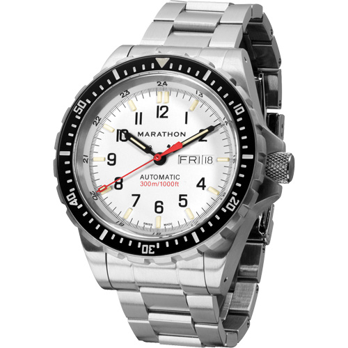 Tr&egrave;s grande montre automatique &eacute;dition arctique avec jour/date avec bracelet en acier inoxydable, Num&eacute;rique, &agrave; piles, 46 mm, Argent Rock Safety Industrial Ltd