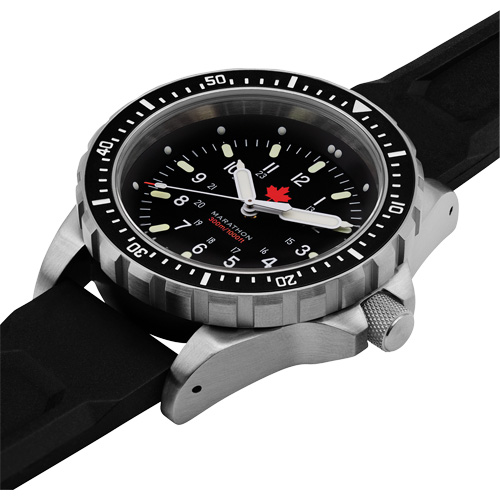 Tr&egrave;s grande montre &agrave; quartz pour plongeur avec feuille d'&eacute;rable rouge, Num&eacute;rique, &agrave; piles, 46 mm, Noir Rock Safety Industrial Ltd