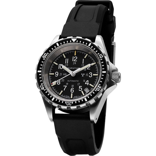 Montre Steel Navigator avec date sur ensemble bracelet en caoutchouc noir de trois morceaux, Num&eacute;rique, &agrave; piles, 36 mm, Noir Rock Safety Industrial Ltd