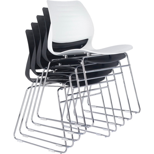 Chaises empilables, Polypropyl&egrave;ne, Hauteur 32", Capacit&eacute; 250 lb, Noir Rock Safety Industrial Ltd