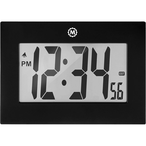 Horloge &agrave; grand cadre, Num&eacute;rique, &agrave; piles, 9" la x 1" p x 6,5" h, Noir Rock Safety Industrial Ltd