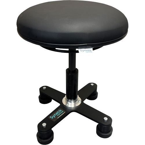 Tabouret ergonomique OmniStool, Mobile, Ajustable, Vinyle Si&egrave;ge, Noir Rock Safety Industrial Ltd