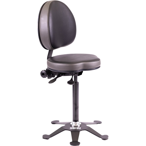 TA190 Ergonomic Industrial Stool, Stationary, Adjustable, Vinyl Seat, Black Rock Safety Industrial Ltd