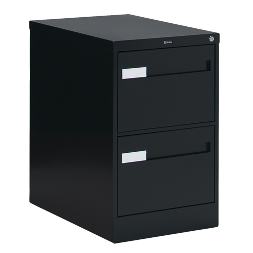 Vertical Filing Cabinet with Recessed Drawer Handles, 2 Drawers, 18.15" W x 26.56" D x 29" H, Black Rock Safety Industrial Ltd