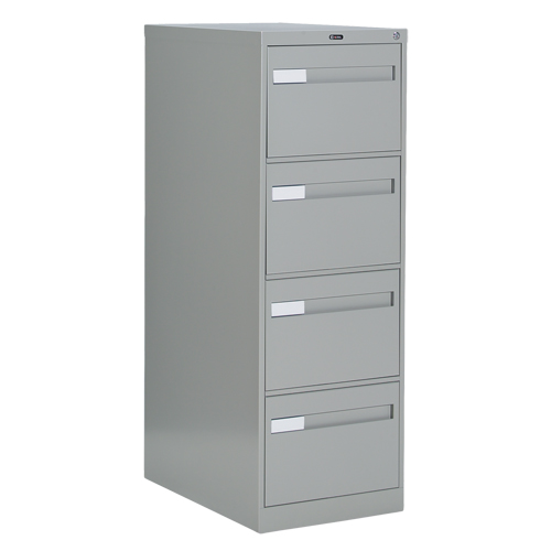 Vertical Filing Cabinet with Recessed Drawer Handles, 4 Drawers, 18.15" W x 26.56" D x 52" H, Grey Rock Safety Industrial Ltd