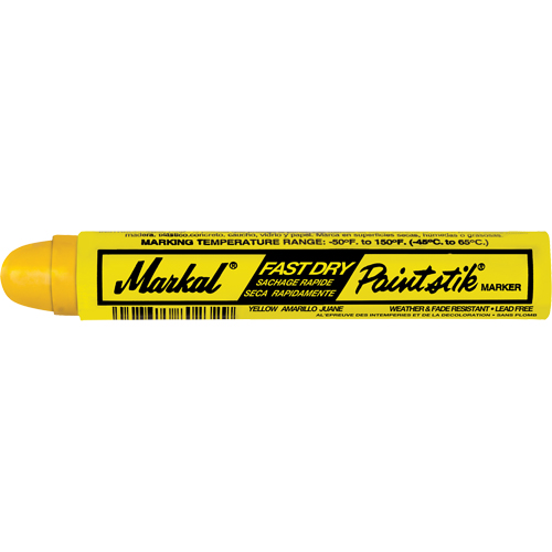 B&acirc;tons de peinture Paintstik &agrave; s&eacute;chage rapide 50° &agrave; 150°F, B&acirc;ton plein, Jaune Rock Safety Industrial Ltd
