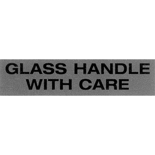 "Glass Handle with Care" Special Handling Labels, 5" L x 2" W, Black on Red Rock Safety Industrial Ltd
