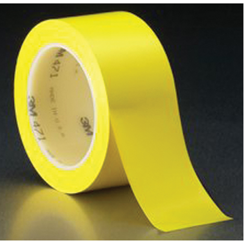 471 Vinyl Tape, 50.8 mm (2") W x 32.9 m (108') L, 5.3 mils, Yellow Rock Safety Industrial Ltd