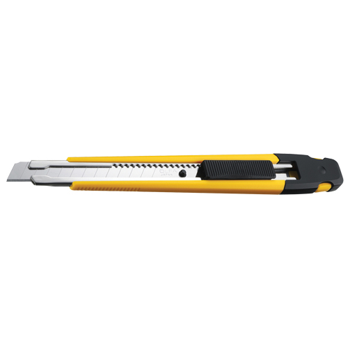 Precision Knife with Pocket Clip, 9 mm, Silver, Rubber Handle Rock Safety Industrial Ltd