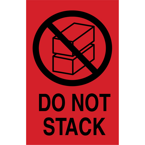 &eacute;tiquettes  Do Not Stack  pour envoi international, 6" lo x 4" la, Noir/rouge Rock Safety Industrial Ltd