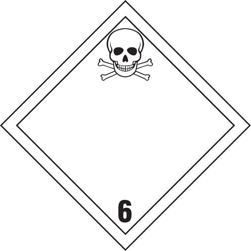 &eacute;tiquettes d'exp&eacute;dition TMD, Classe 6,1, Substances toxiques, Vinyle Rock Safety Industrial Ltd