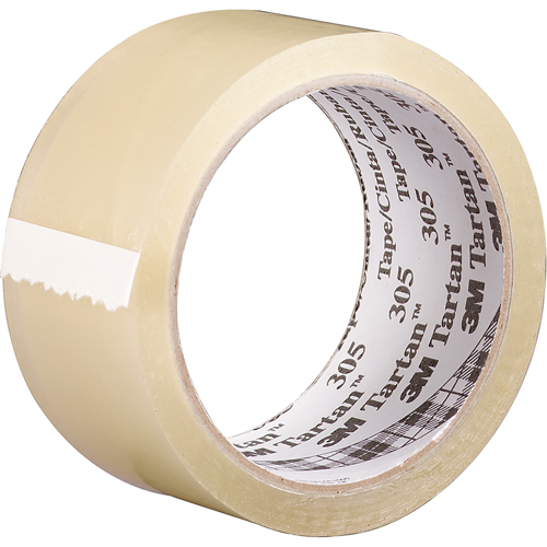 Tartan 305 Box Sealing Tape, Acrylic Adhesive, 1.6 mil, 48 mm (2") x 100 m (328') Rock Safety Industrial Ltd