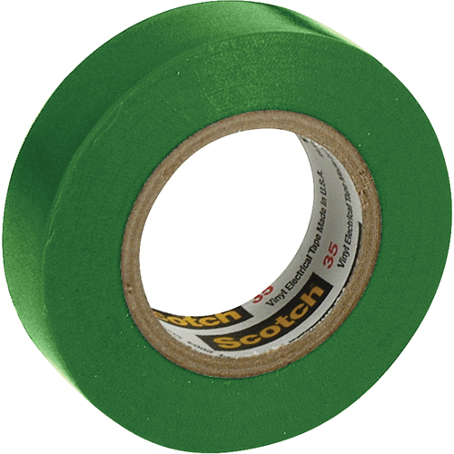 Rubans en vinyle pour codage en couleurs 35 Scotch, 12,7 mm (1/2") x 6,1 m (20'), Vert, 7 mils Rock Safety Industrial Ltd