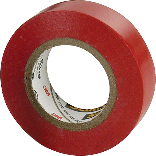 Scotch&reg; 35 Colour Coded Tape, 12.7 mm (1/2") x 6.1 m (20'), Red, 7 mils Rock Safety Industrial Ltd