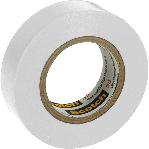 Rubans en vinyle pour codage en couleurs 35 Scotch, 12,7 mm (1/2") x 6,1 m (20'), Blanc, 7 mils Rock Safety Industrial Ltd