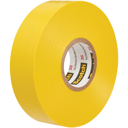 Rubans en vinyle pour codage en couleurs 35 Scotch, 12,7 mm (1/2") x 6,1 m (20'), Jaune, 7 mils Rock Safety Industrial Ltd