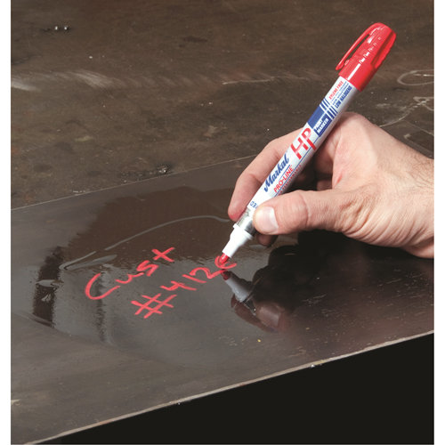 Marqueur pour surfaces huileuses Paint-Riter +, Liquide, Rouge Rock Safety Industrial Ltd