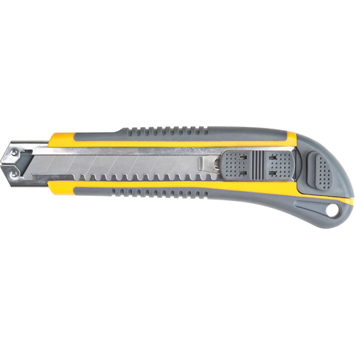 Couteau ATK100, 18 mm, Acier au carbone, Prise en Caoutchouc Rock Safety Industrial Ltd