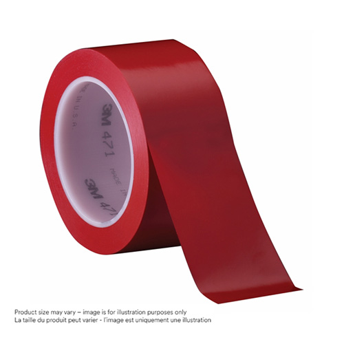 471 Vinyl Tape, 38 mm (1-1/2") W x 32.9 m (108') L, 5.3 mils, Red Rock Safety Industrial Ltd