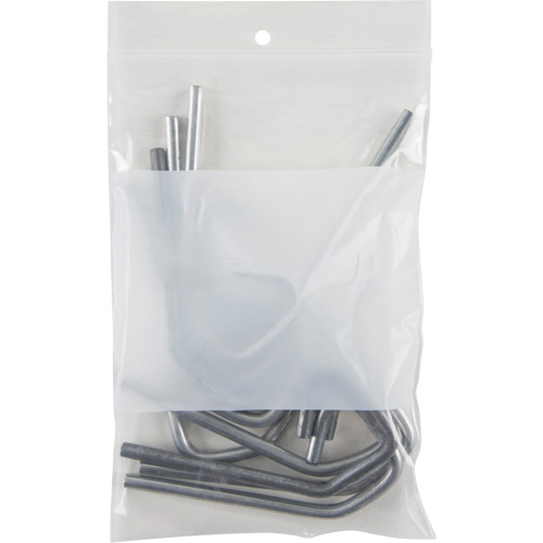 White Block Poly Bags, Reclosable, 6" x 4", 2 mils Rock Safety Industrial Ltd