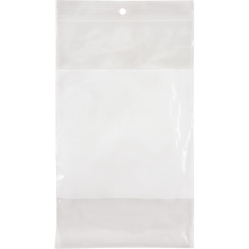 White Block Poly Bags, Reclosable, 8" x 5", 2 mils Rock Safety Industrial Ltd