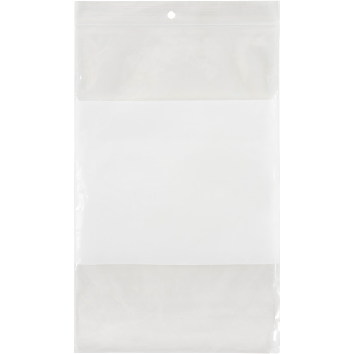White Block Poly Bags, Reclosable, 9" x 6", 2 mils Rock Safety Industrial Ltd