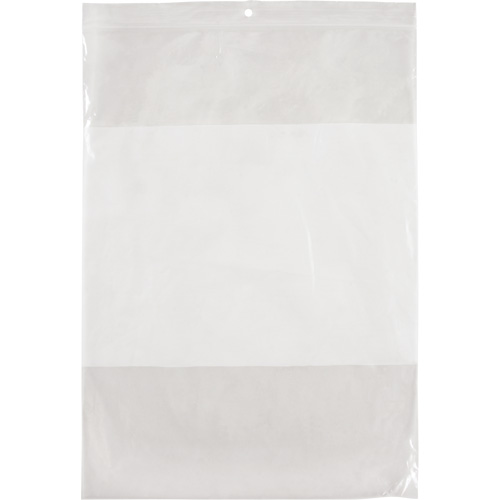 Sacs en poly avec espace inscriptible blanc, Refermable, 12" x 9", 2 mils Rock Safety Industrial Ltd