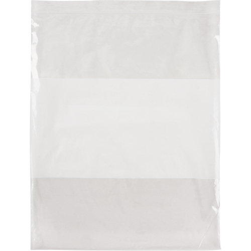 White Block Poly Bags, Reclosable, 15" x 12", 2 mils Rock Safety Industrial Ltd