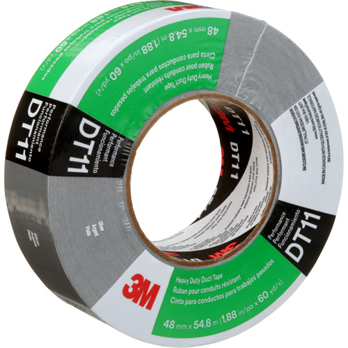DT11 Heavy-Duty Duct Tape, 11 mils, Silver, 48 mm (2") x 55 m (180') Rock Safety Industrial Ltd