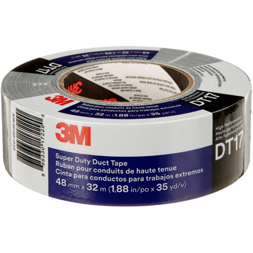 DT17 Super-Duty Duct Tape, 17 mils, Black, 48 mm (2") x 32 m (105') Rock Safety Industrial Ltd