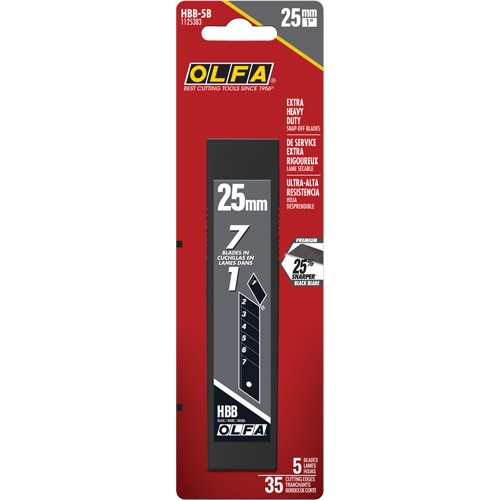 Lames de rechange noires tr&egrave;s aiguis&eacute;es, Style Cassable Rock Safety Industrial Ltd