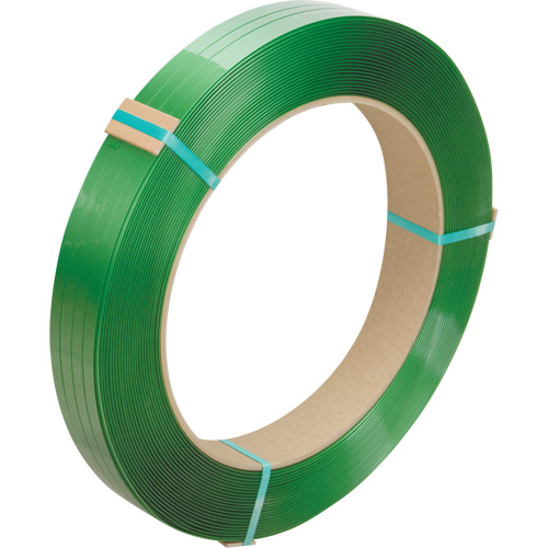 Feuillard, Polyester, 1/2" la x 3380' lo, Vert, Calibre Manuel Rock Safety Industrial Ltd