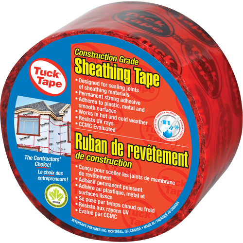 Ruban de rev&ecirc;tement pour entrepreneurs, 60 mm (2-3/8") x 0,0 m (0,0'), Rouge Rock Safety Industrial Ltd