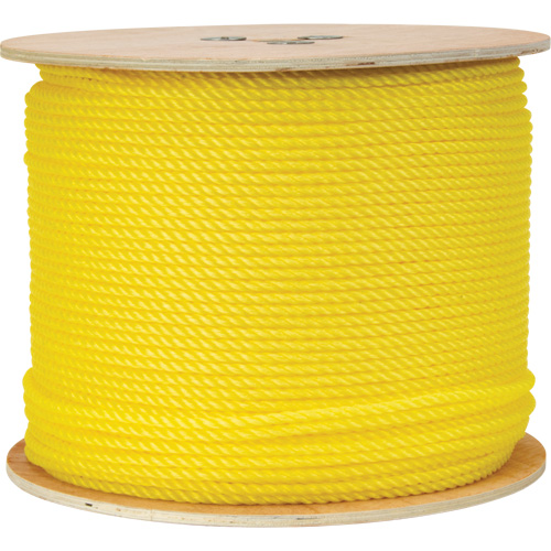 Corde jaune tress&eacute;e 1/4", Polypropyl&egrave;ne, 1300' Rock Safety Industrial Ltd