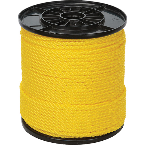 Corde torsad&eacute;e jaune &agrave; trois brins 1/4", Polypropyl&egrave;ne, 550' Rock Safety Industrial Ltd