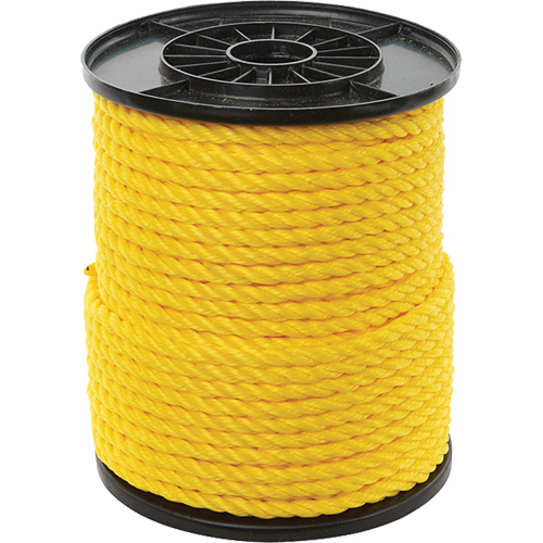 3/8" Yellow Twisted 3-Strand Rope, Polypropylene, 250' Rock Safety Industrial Ltd