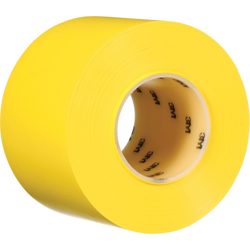 Ruban de marquage de planchers durable 971, 4" x 108', Vinyle, Jaune Rock Safety Industrial Ltd