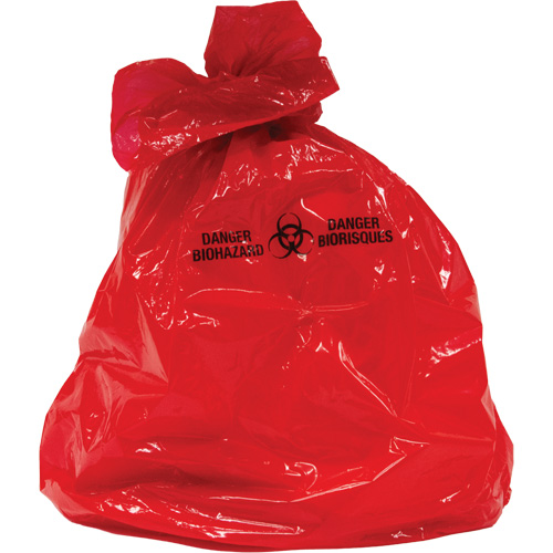 Waste Bags, Bio-Hazard, 50" L x 37" W, 2 mils Rock Safety Industrial Ltd