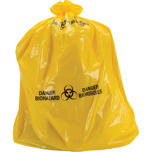 Waste Bags, Bio-Hazard, 60" L x 36" W, 6 mils Rock Safety Industrial Ltd