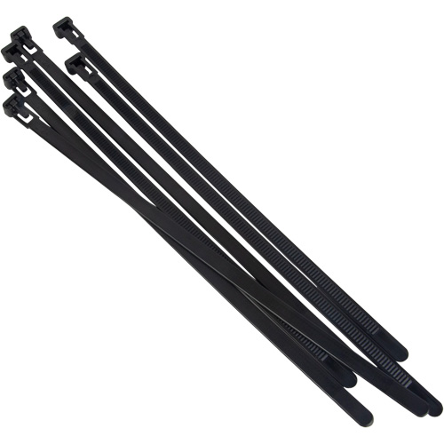 Attache-c&acirc;ble r&eacute;utilisable, Longueur 14", R&eacute;sistance &agrave; la traction 50 lb, Noir Rock Safety Industrial Ltd