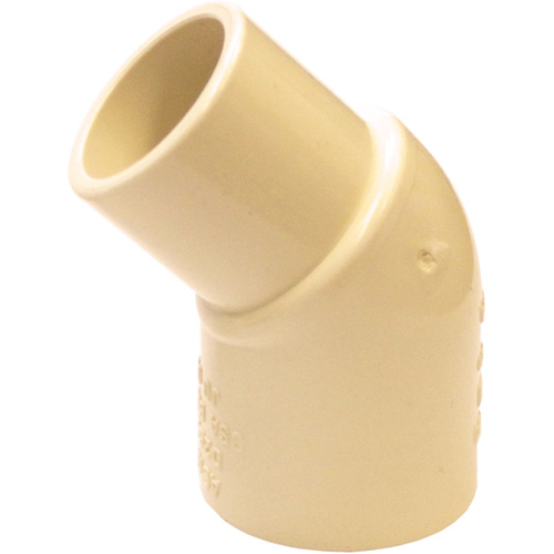 Raccord coude 45° m&acirc;le et femelle Flowguard Gold, Chantepleure x noeud, PVC-C, 1/2" Rock Safety Industrial Ltd