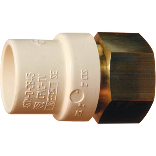 Threaded Pipe Adapter, Hub x FPT, 2" Dia., Brass/CPVC Rock Safety Industrial Ltd